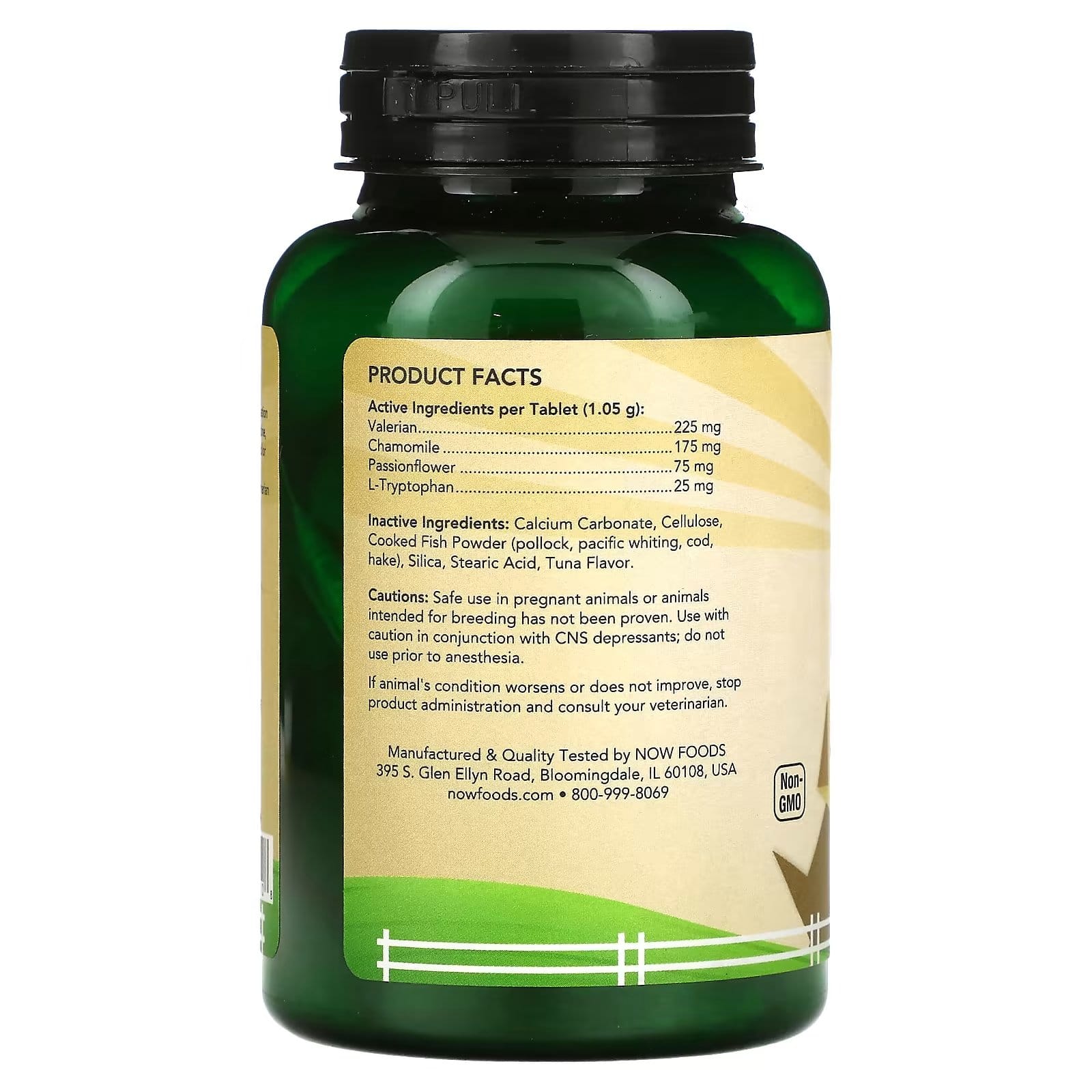 Pet Relaxant (Supliment Calmant pentru Caini si Pisici), Now Foods ingrediente