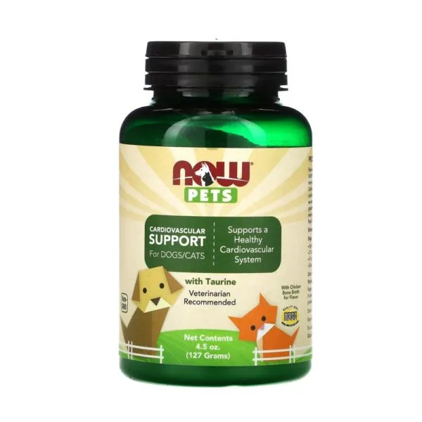 Pets Cardiovascular Support (Supliment pentru Sanatatea Inimii pentru Caini si Pisici), 127 g, Now Foods