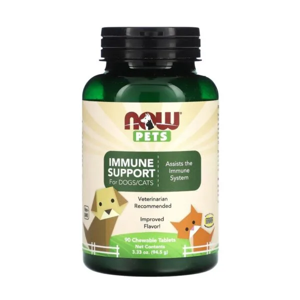 Pets Immune Support (Supliment Imunitate Caini si Pisici), 90 tablete, Now Foods