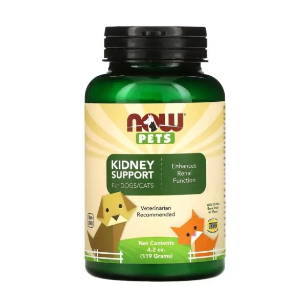 Pets Kidney Support (Supliment pentru rinichi pentru Caini si Pisici), 119 g, Now Foods