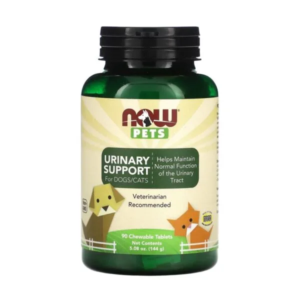 Pets Urinary Support (Supliment pentru Sanatatea Tractului Urinar,pentru Caini si Pisici), 90 tablete masticabile, Now Foods