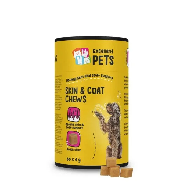 Supliment pentru Piele si Blana pentru Caini, 60 tablete moi masticabile, Excellent Pets