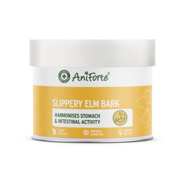 Slippery Elm Bark Powder pentru câini și pisici – supliment digestiv natural