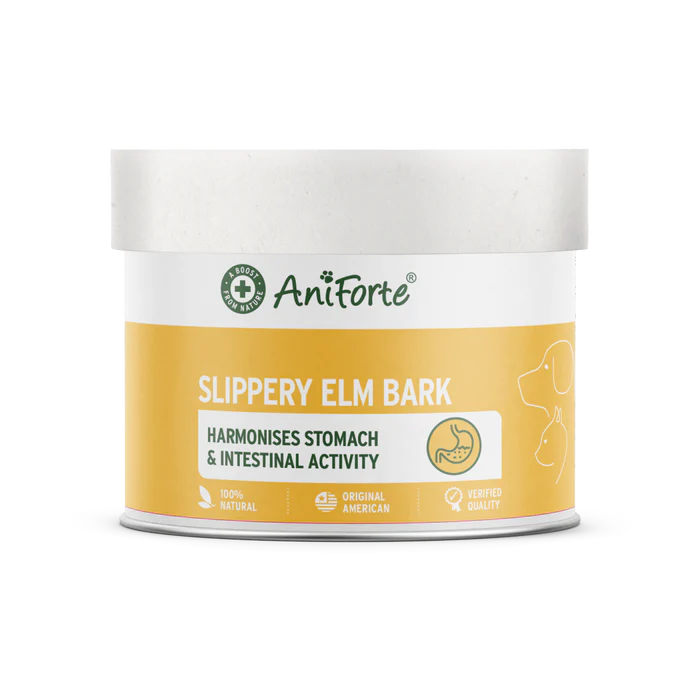 Slippery Elm Bark Powder pentru câini și pisici – supliment digestiv natural