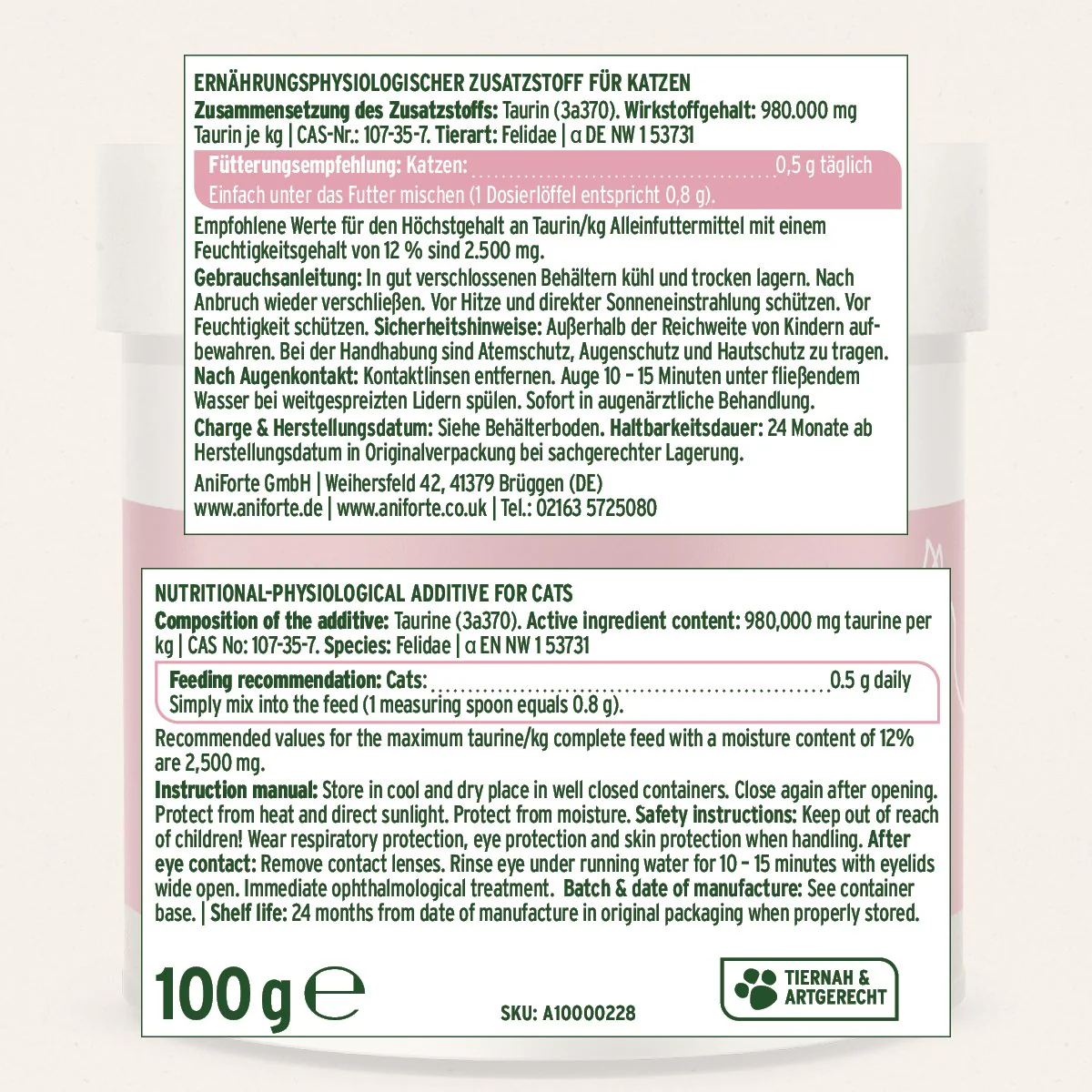 taurine-powder-for-cats-100g-essential-amino-acid-supplement-779512